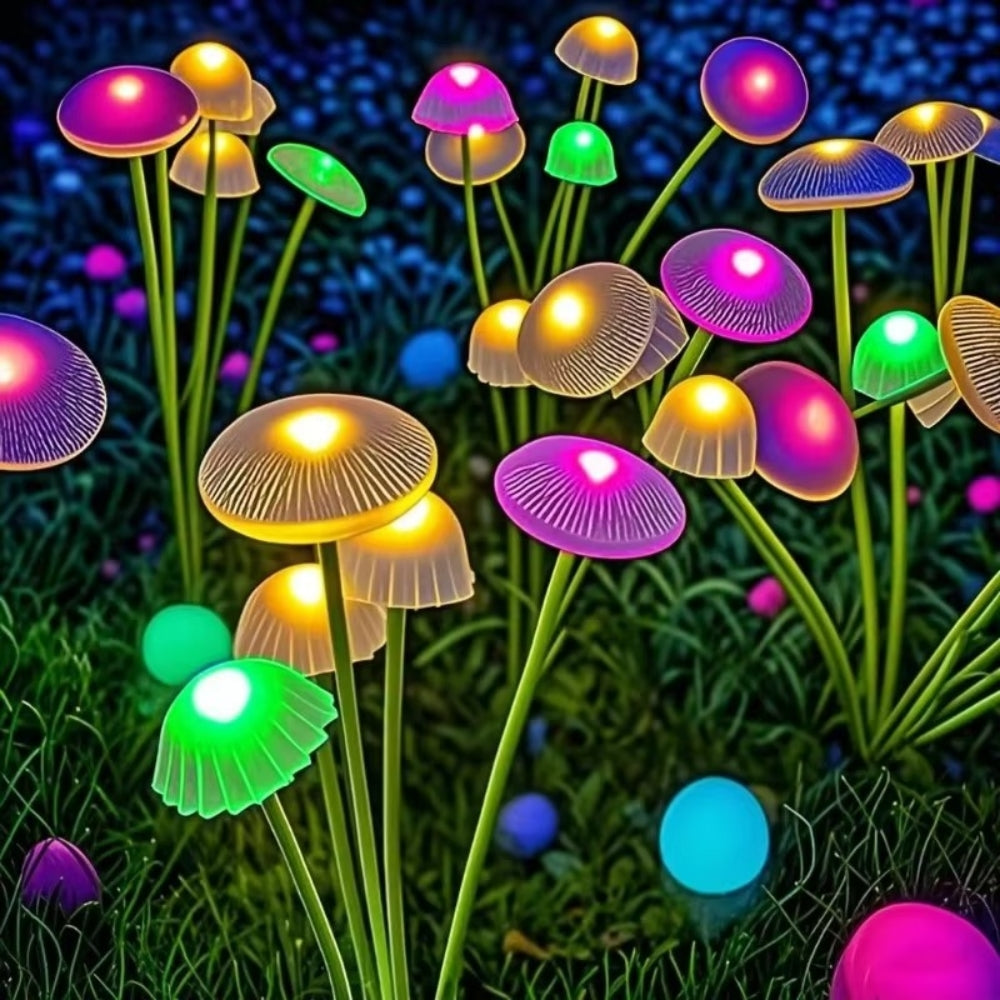 LED Solar Mushroom Lights Waterproof Yard Patio Pathway Jellyfish for Garden Ambiance