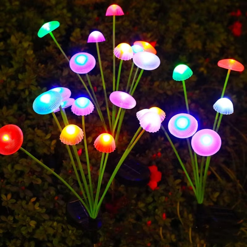 LED Solar Mushroom Lights Waterproof Yard Patio Pathway Jellyfish for Garden Ambiance
