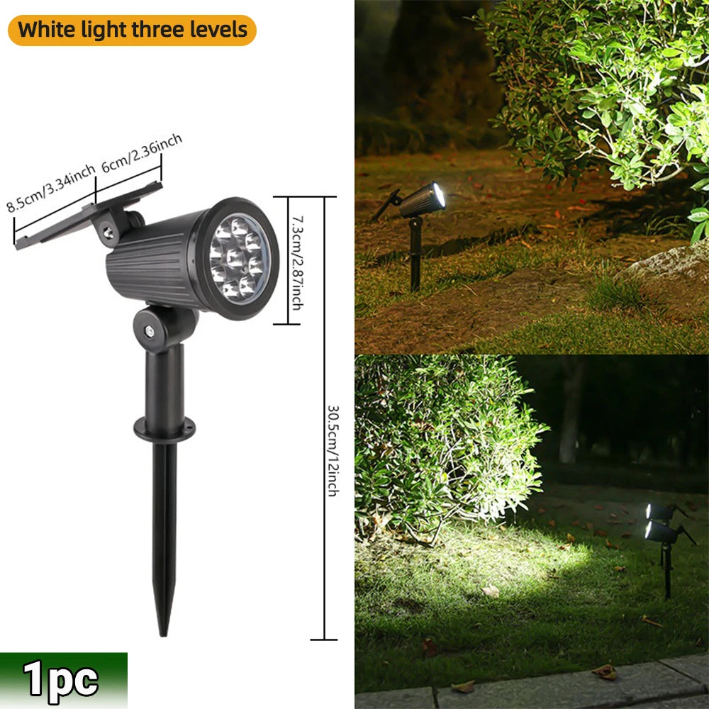 9 LED Solar Spot Lights Outdoor RGB Solar Landscape Lights