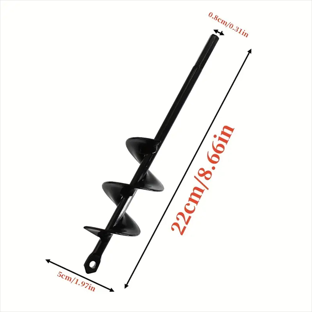 Garden Auger Spiral Drill Bit With 3/8" Hex Drive Drill