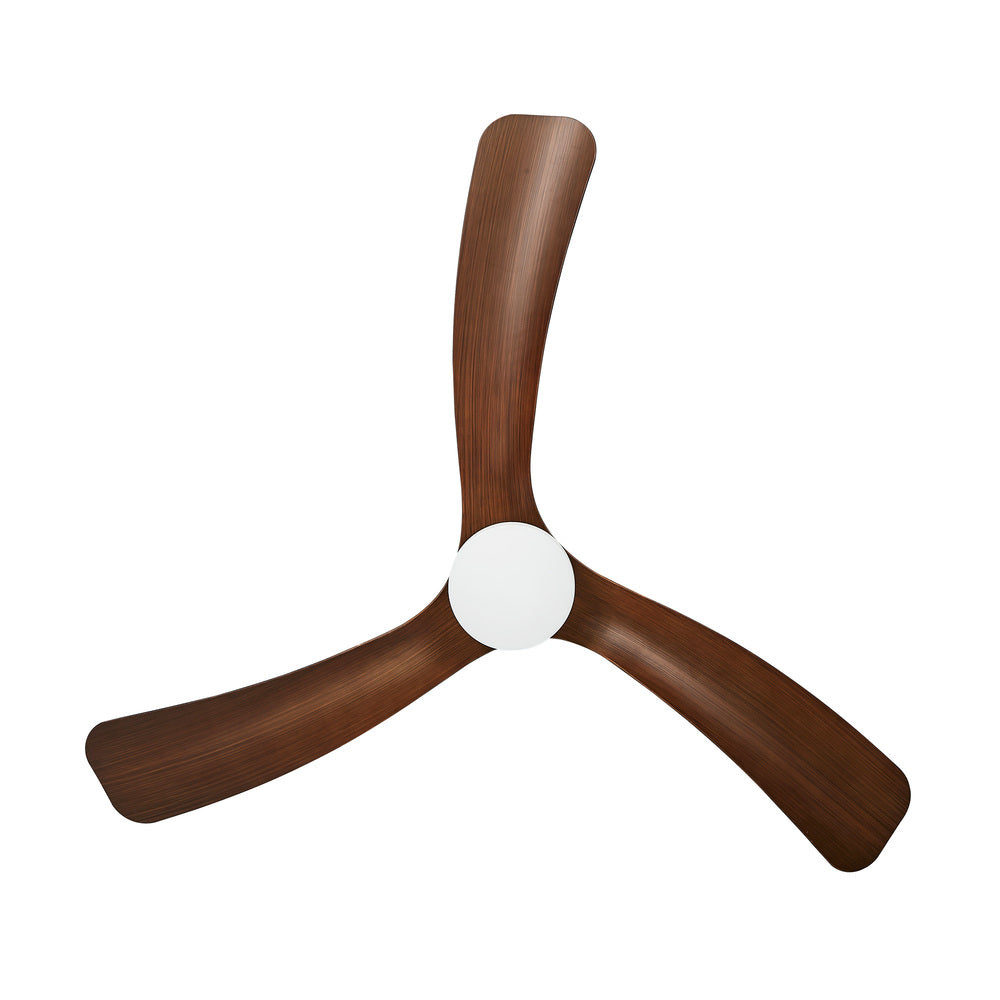52 Inch Walnut Ceiling Fan with LED Light 5 Speed and Remote Control