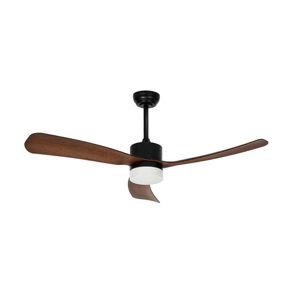 52 Inch Walnut Ceiling Fan with LED Light 5 Speed and Remote Control